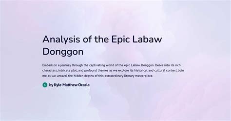 The Legend of Labaw Donggon: A Story About Strength, Hubris, and Supernatural Adventures!